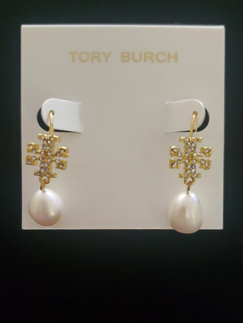 Tory Burch Moondance Pearl & Pavé Drop Earring
